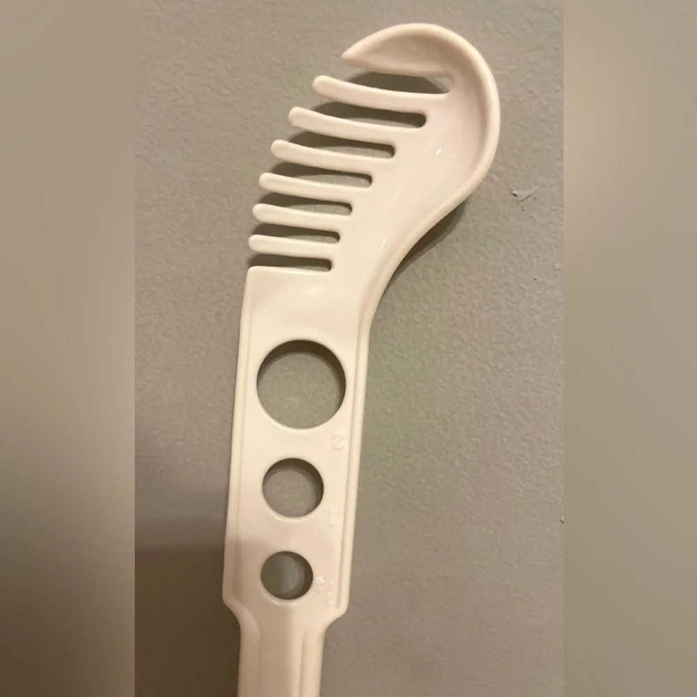Vintage EKCO Pasta Spaghetti Server Measure‎ Spoon Fork Strainer Ivory Color 12